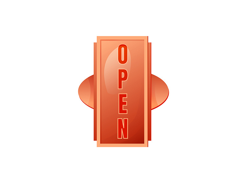Open red vector board sign illustration