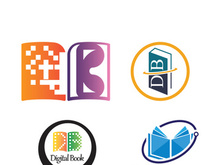 Digital book logo technology vector icon design