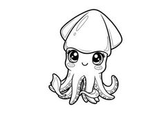 Cute cartoon octopus mascot vector illustration flat design