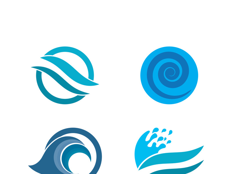 Wave beach vector illustration design logo