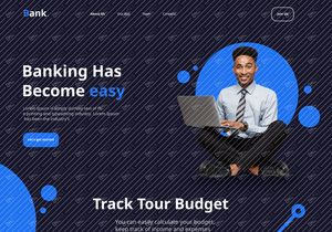Website UI Design - Free Banking Landing Page Template