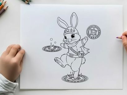 Easter bunny chef cooking vector illustration flat design