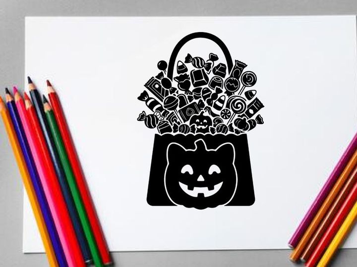 Halloween Trick-or-Treat Bag Filled with Candy and Sweets