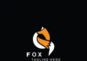 Fox logo design simple and minimalist template. abstract animal Fox tail illustration