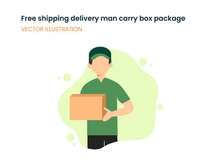 Free shipping delivery man carry box package