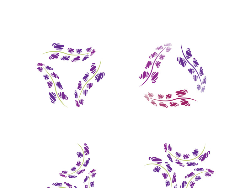 Fresh lavender flower logo vector flat design