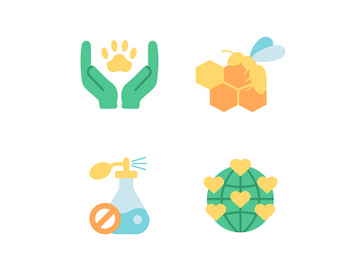 Environmental protection vector flat color icon set preview picture