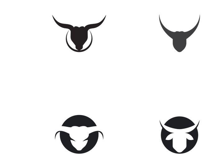 Bull head horn logo design.