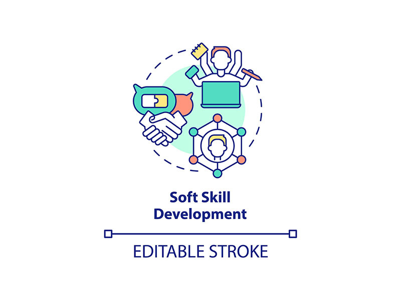 Soft skill development concept icon
