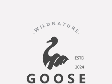 Animal Goose bird nature logo with modern style inspiration. premium design preview picture