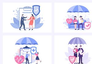 16 Life Insurance Flat Design Illustration