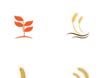 Organic wheat farm logo template. preview picture