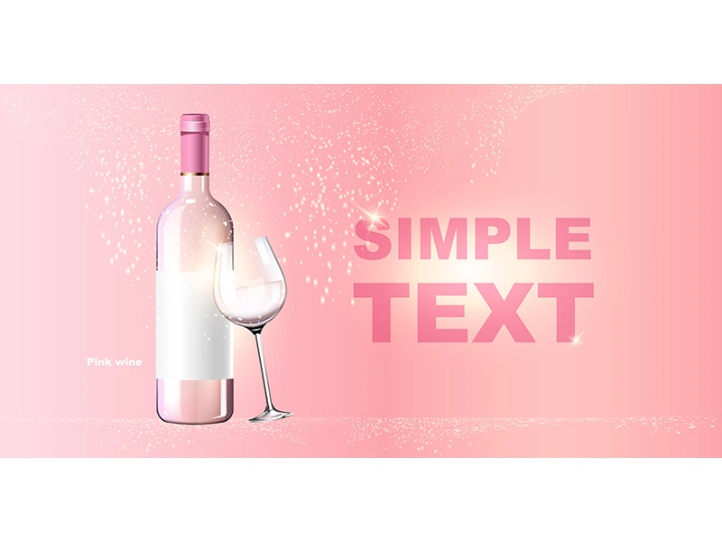Rose wine realistic vector product ads banner template