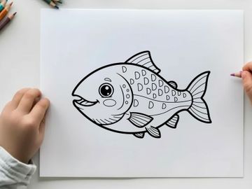 Cute cartoon fish with dots vector illustration flat design preview picture