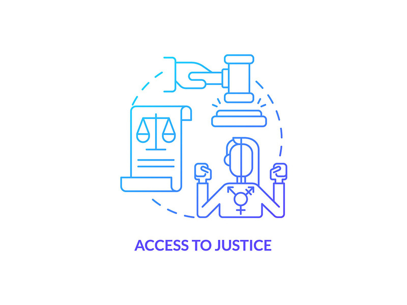 Access to justice blue gradient concept icon