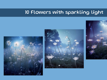 Flowers with sparkling light preview picture