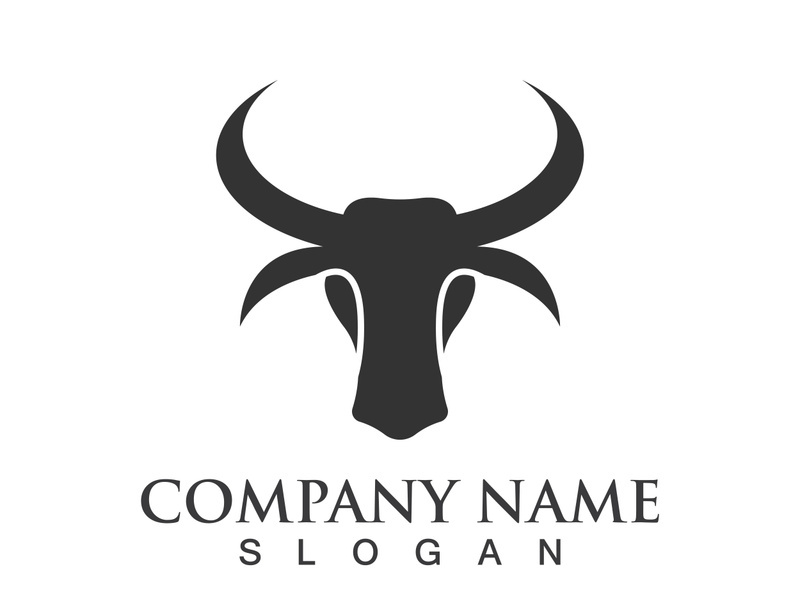 Bull head logo vector icon design illustration