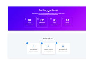 Step Section Design - 10 Process Steps Widget UI Kit