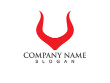 Devil horn vector icon logo design illustration template