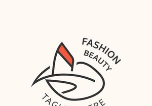 Lipstick logo design for makeup fashion shop and beauty vector cosmetic design template