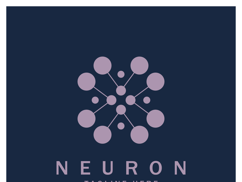 Neuron logo or nerve cell logo design,molecule logo illustration template icon with vector concept