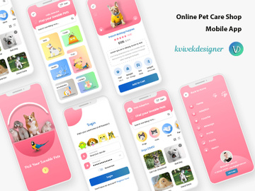 Online Pet Care Shop Mobile App UI Kit preview picture
