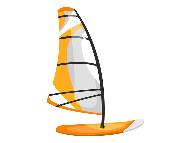Windsurfing board flat vector illustration