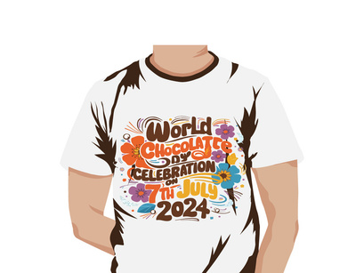 World Chocolate Day T Shirt With A Floral Design