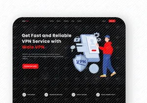 VPN UI/UX Landing Page Design