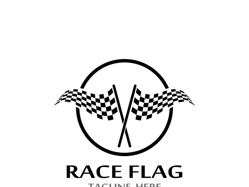 Creative and modern racing flag logo design.