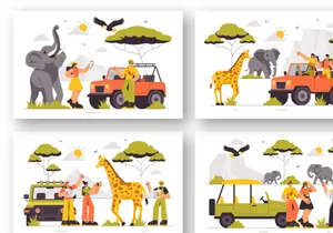9 Wildlife Safari Experience Illustration