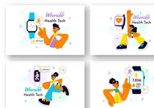 10 Wearable Health Tech Illustration