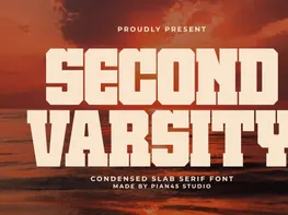 Second Varsity - Condensed Slab Serif Font preview picture