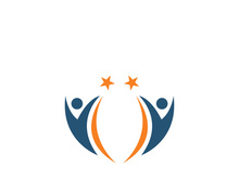 People star logo design to achieve a success or dream.