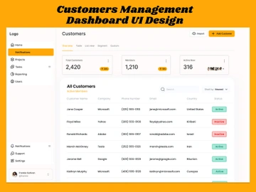 Customers Management Dashboard UI Design preview picture