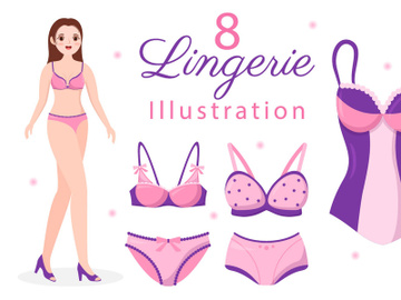 8 Stylish Woman Lingerie Illustration preview picture