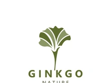 Ginkgo leaf biloba logo nature. Healthy ingredient that is used in medicine for disease treatment with line art style design