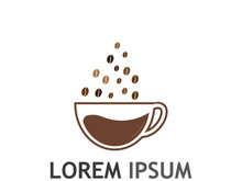 Creative coffee bean logo design.