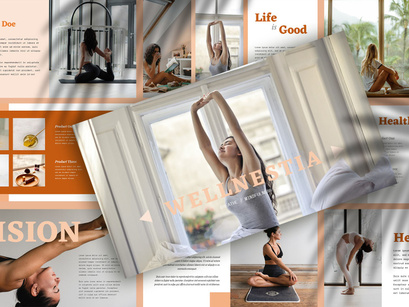 WELLNESTIA | Yoga Modern Retro Pastel PowerPoint Template