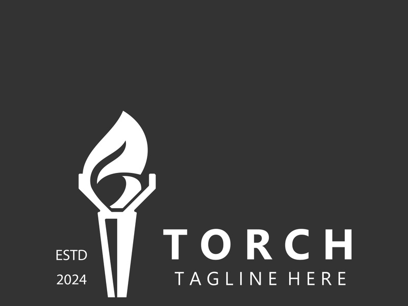 Torch logo Graphic, Olympics flame Modern Design Element simple minimalist