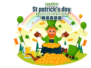 12 Happy St Patrick's Day Illustration preview picture