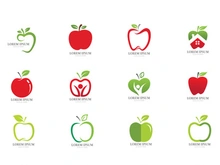 Apple set vector illustration design logo template