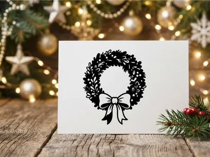 Guirnalda Navideña Festiva con Moño para Decoración de Temporada