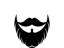 Beard icon logo and mustache vector illustration design symbol