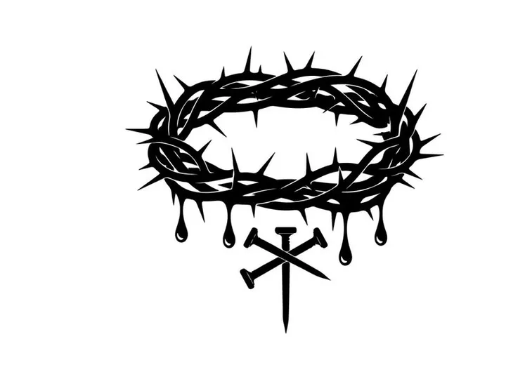 Silhouette of a crown of thorns with cross