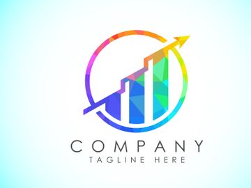 Imagen de vista previa de Plantilla de diseño vectorial de logo de finanzas y contabilidad en estilo low poly, logo de finanzas empresariales