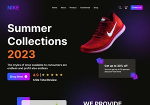 Nike Shoe Landing Page Design