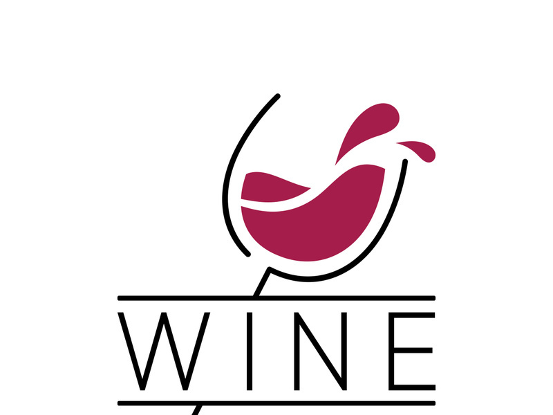 Wine logo with wine glasses and bottles.for night clubs,bars,cafe and wine shops.