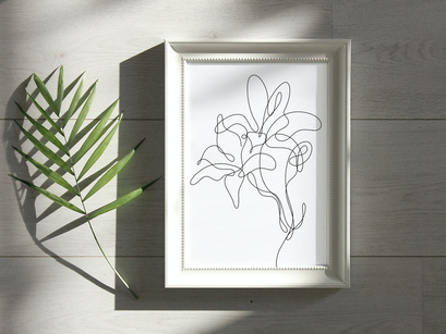 Abstract Flower Lily one line art drawing singulart aesthetic minimalist