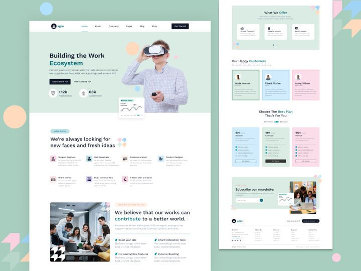 Virtual Reality UI - Landing Page